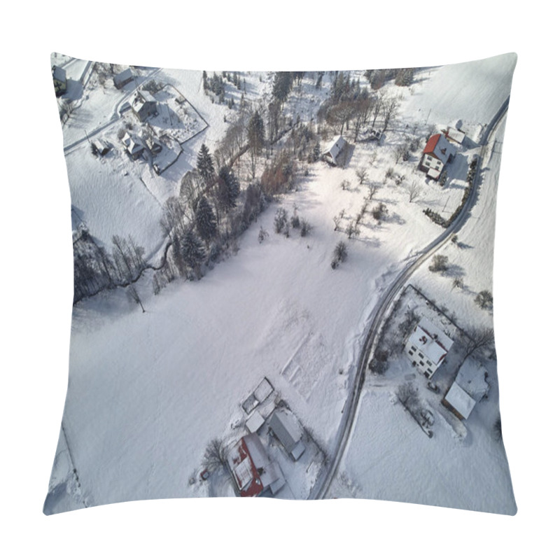 Personality  Beautiful Panoramic Aerial Drone View Panorama To The To The Istebna - Large Village And The Seat Of Gmina Istebna, Cieszyn County In Silesian Voivodeship, Southern Poland Pillow Covers