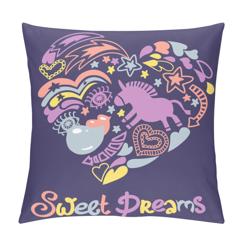 Personality  Seamless Violet Unicorns Pattern Pillow Covers