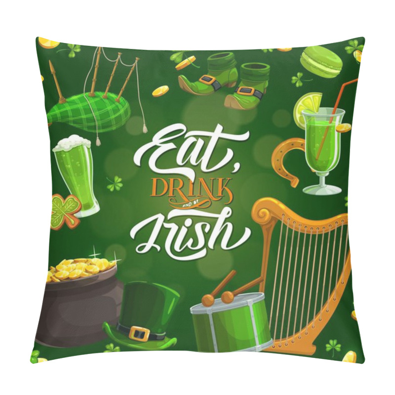 Personality  Irish Food, Drink. Music On Patrick Day, Horseshoe Pillow Covers