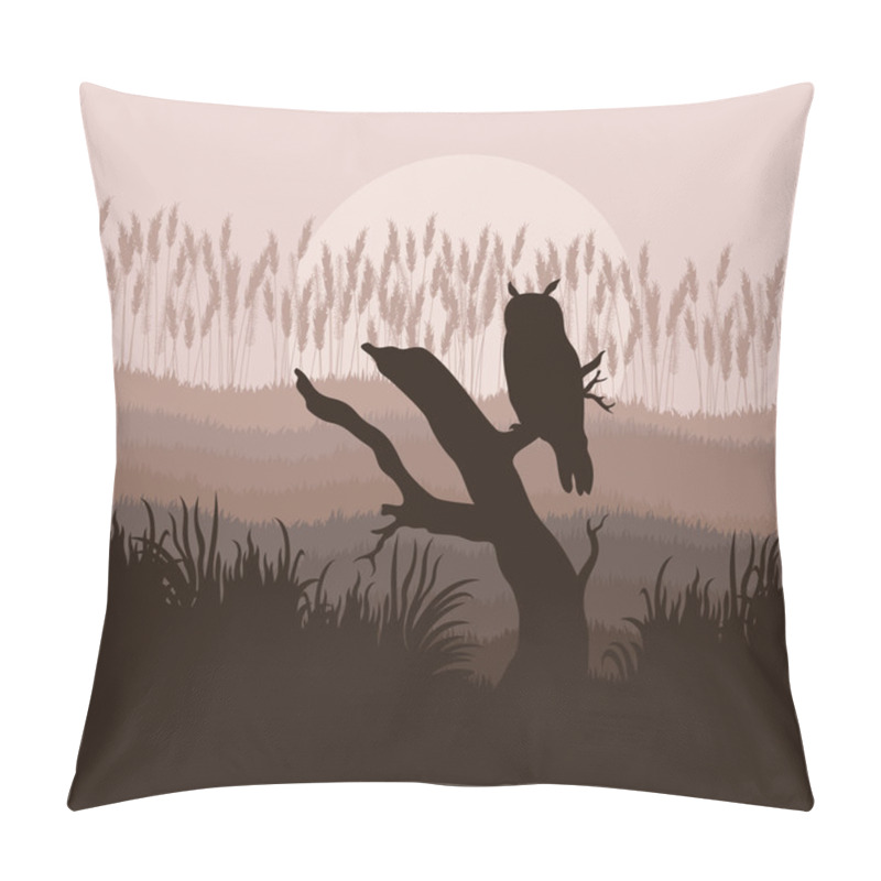 Personality  Owl In Forest Vector Background Pillow Covers