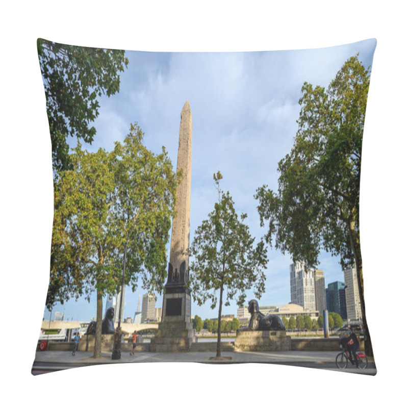 Personality  Cleopatra's Needle Is An Egyptian Obelisk Located On Victoria Embankment In Westminster, London, UK. It Is Flanked By A Sphinx On Either Side. Pillow Covers