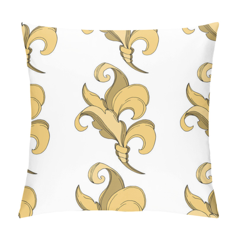 Personality  Vector Golden Monogram Floral Ornament. Black And White Engraved Ink Art. Seamless Background Pattern. Pillow Covers