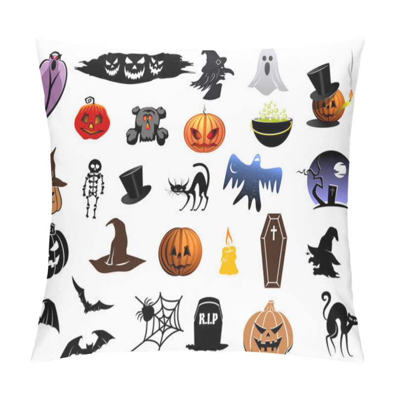 Personality  Set Of Halloween Icons Pillow Covers