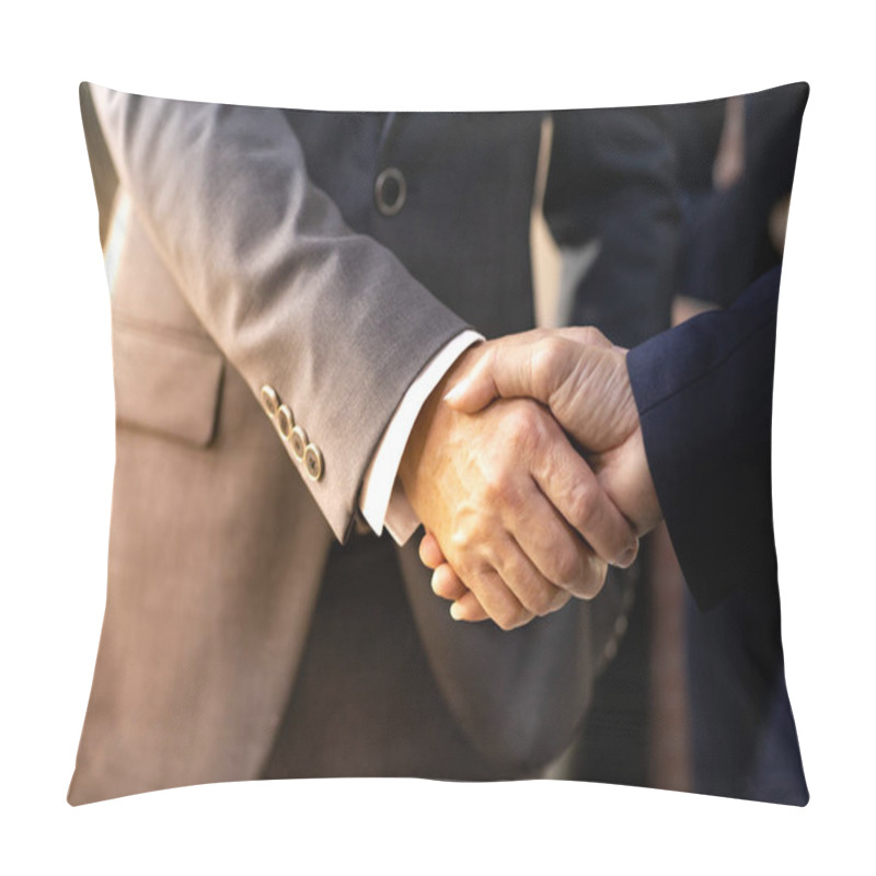 Personality  Handshake For Business Deal Business Mergers And Acquisitions  Pillow Covers