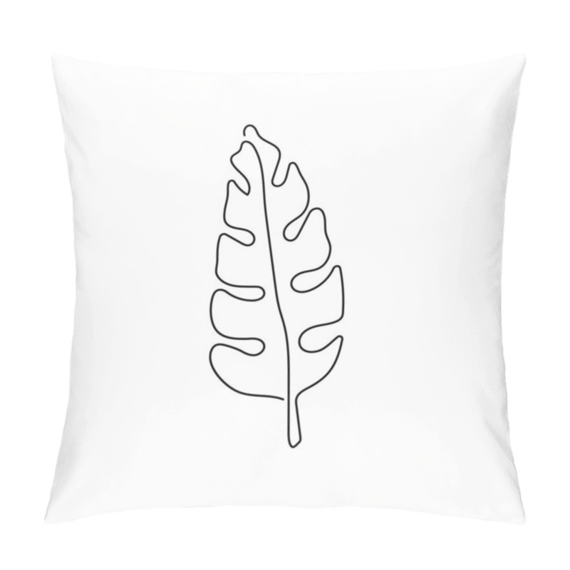 Personality  Palm Leaf Continuous Line Drawing. One Line Art Of Leaves, Plants, Herb,Tropical Leaves, Jungle Botanical. Pillow Covers