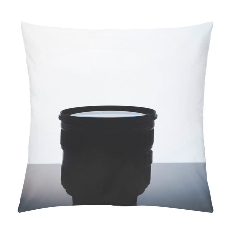 Personality  Single Camera Lens Silhouette On White Pillow Covers