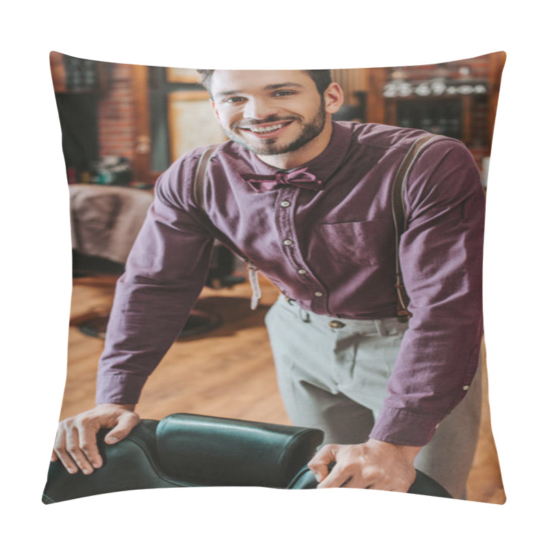 Personality  Selective Focus Of Trimmer On Towel In Barbershop  Pillow Covers