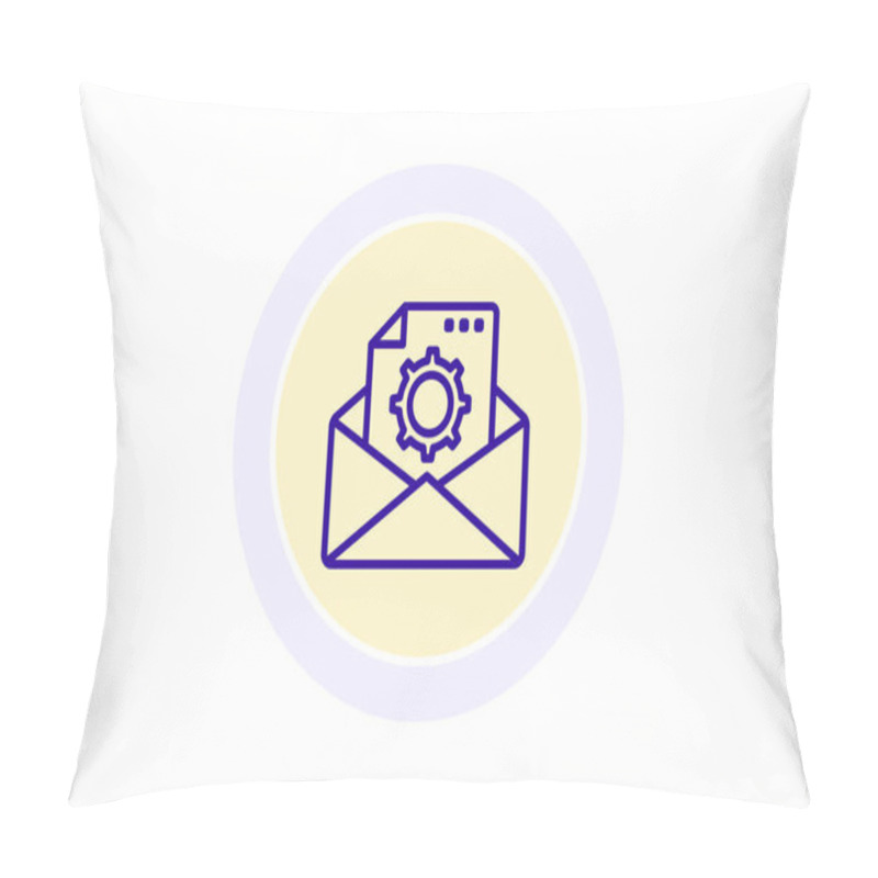 Personality  Email Settings Black Outcircle Icon , Vector, Pixel Perfect, Illustrator File Pillow Covers