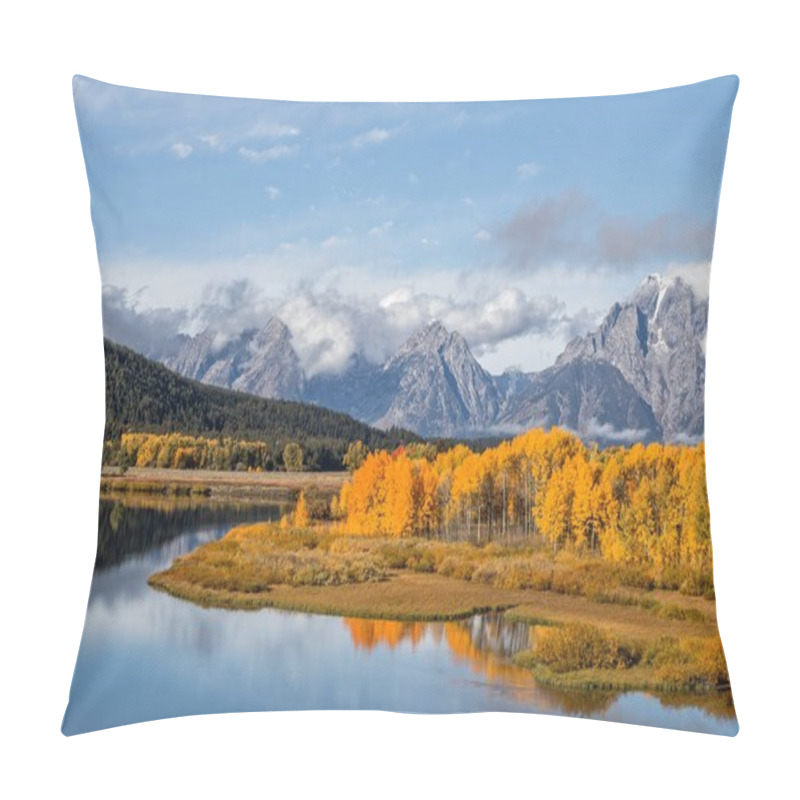 Personality  A Scenic Reflection Of The Teton Landscape In Fall Pillow Covers