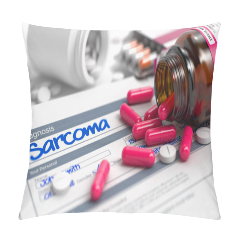 Personality  Sarcoma - Wording In Medical History. 3D. Pillow Covers