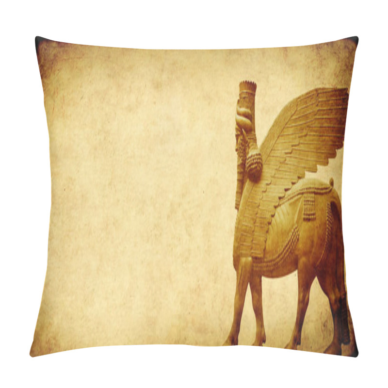 Personality  Grunge Background With Paper Texture And Lamassu Pillow Covers