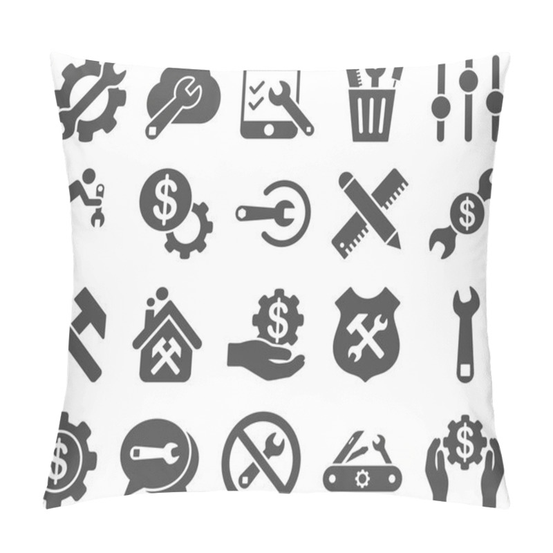 Personality  Settings And Tools Icons Pillow Covers