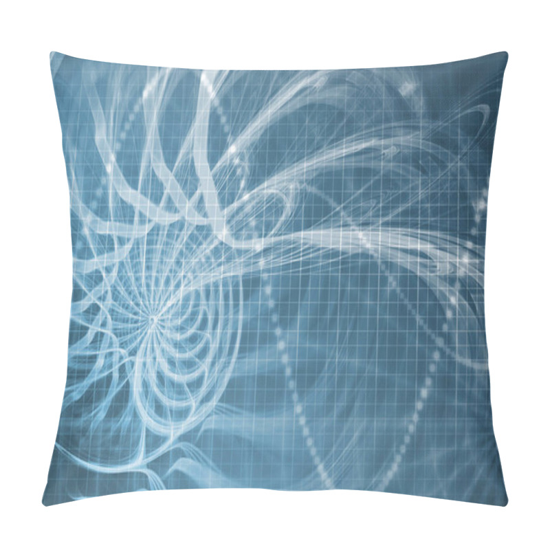 Personality  Alien Portal Abstract Background With Futuristic Data Grid Pillow Covers