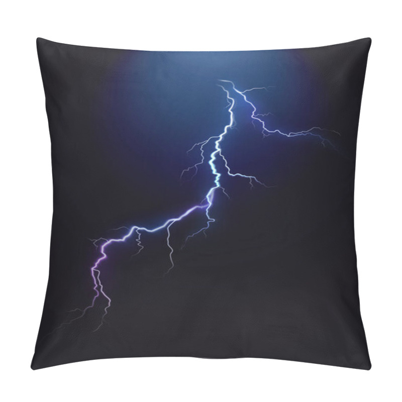 Personality  Realistic Vector Lightning On Black Energy Background. Bright Pillow Covers