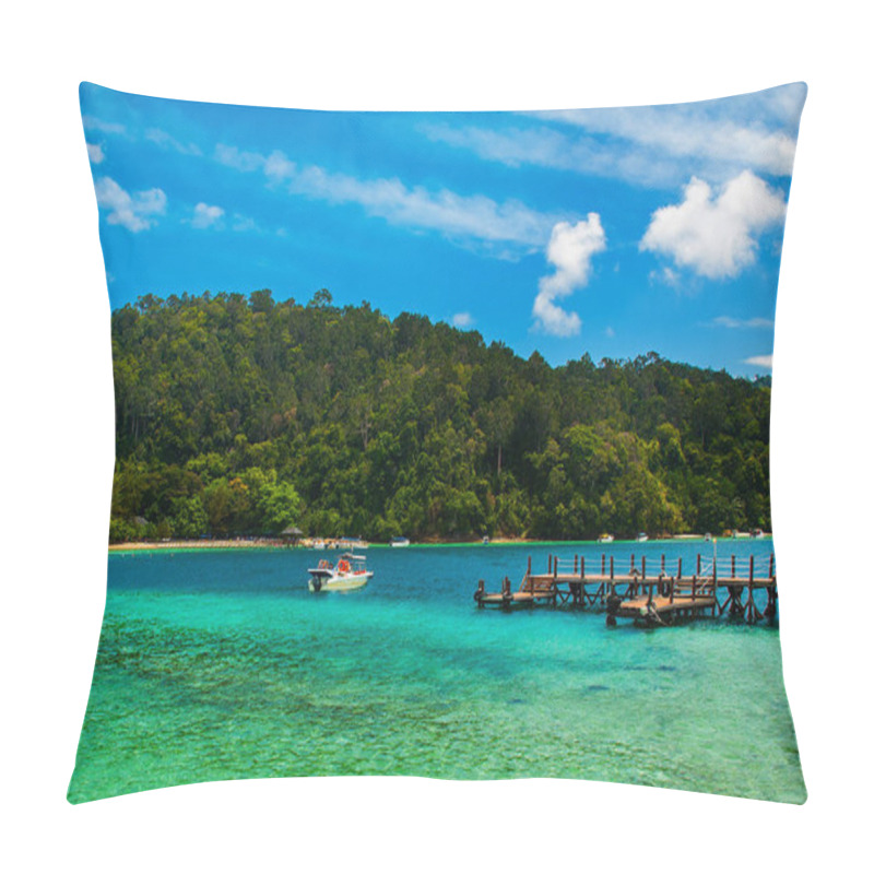 Personality  Landscape With A View Of The Beach, Sea And Pier On The Island. Pillow Covers