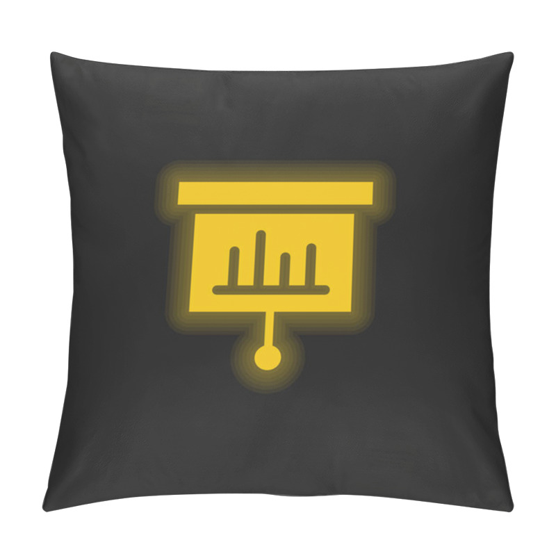 Personality  Bar Chart Yellow Glowing Neon Icon Pillow Covers