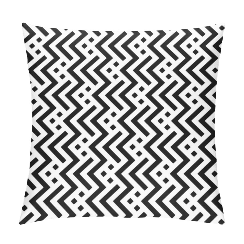 Personality  Full Seamless Vertical Zigzag Texture Fabric Print Pattern. Black And White Vector Design For Textile, Home Decoration And Structure. Pillow Covers