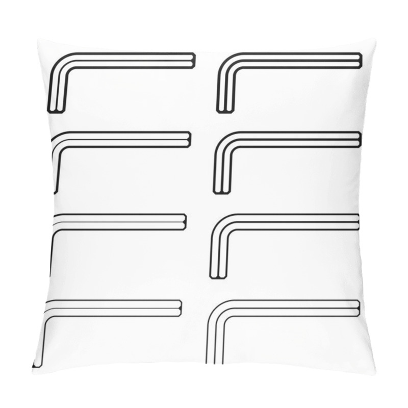 Personality  Allen Unbrako Inbus Key Black Line Symbols Pillow Covers