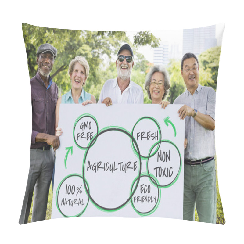 Personality  People Holding Informational Board Pillow Covers