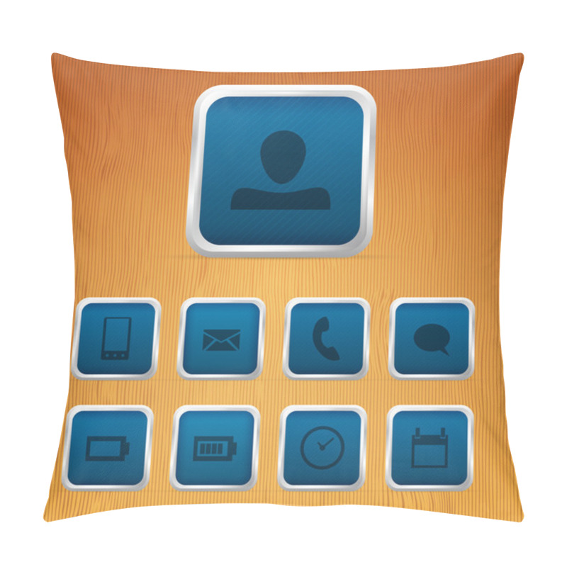 Personality  Basic Web Icons On Buttons. Pillow Covers