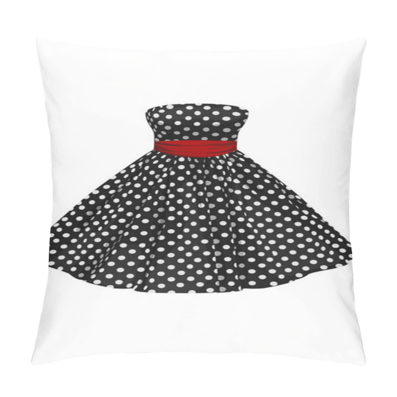 Personality  Vector Black Dress With White Polka Dots  Pillow Covers