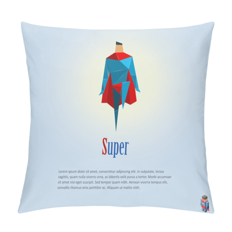 Personality  Vector Illustration Of Super Hero, Origami Style Icon Pillow Covers