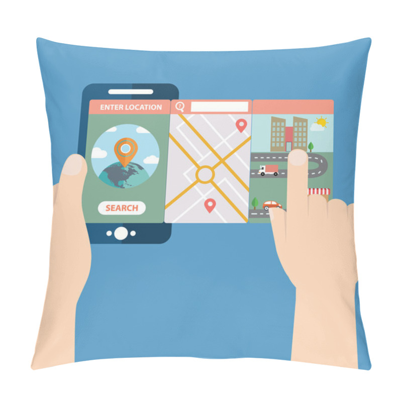 Personality  App For Location And Navigation Pillow Covers