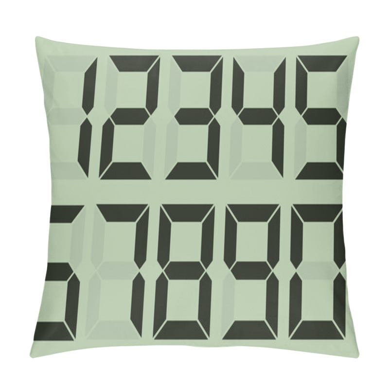 Personality  Set Of Gray Digital Number On Light Green Pillow Covers