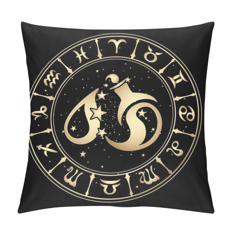 Personality  Zodiac Signs, Vector Illustration. Pillow Covers