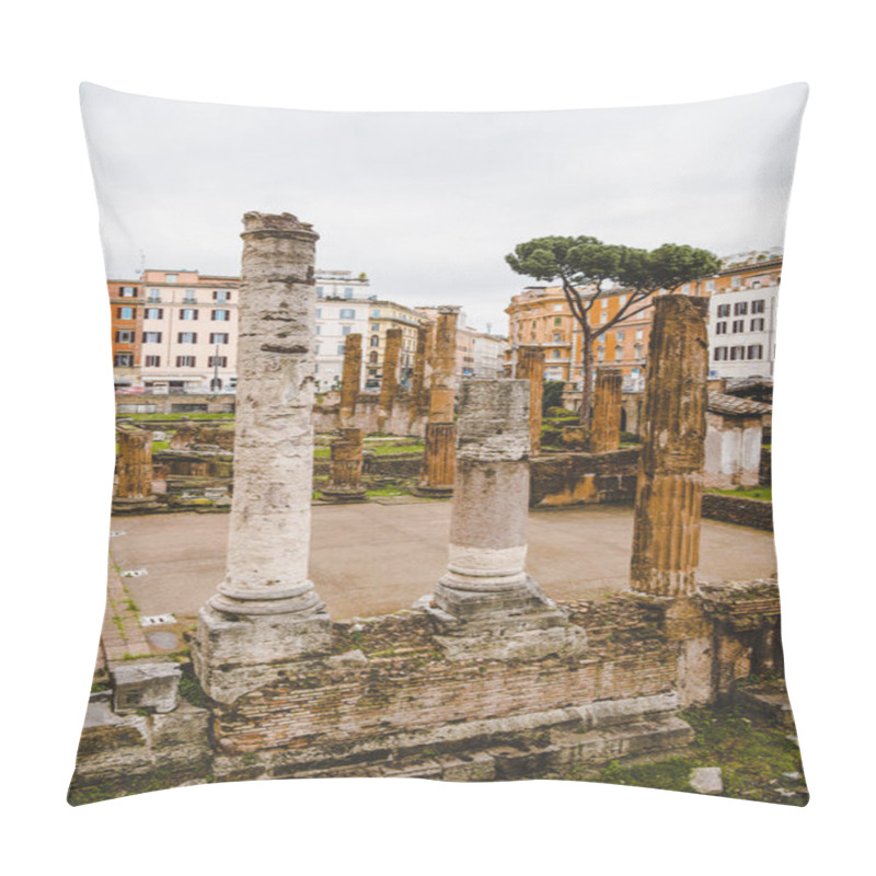 Personality  Roman Forum Ruins On Cloudy Day, Rome, Italy Pillow Covers