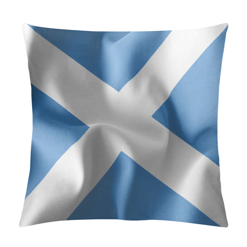 Personality  3D Illustration Flag Of Scotland Is A Region Of United Kingdom. Waving On The Wind Flag Textile Background Pillow Covers