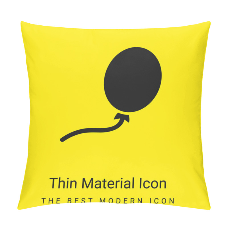 Personality  Balloon Black Oval Shape Minimal Bright Yellow Material Icon Pillow Covers