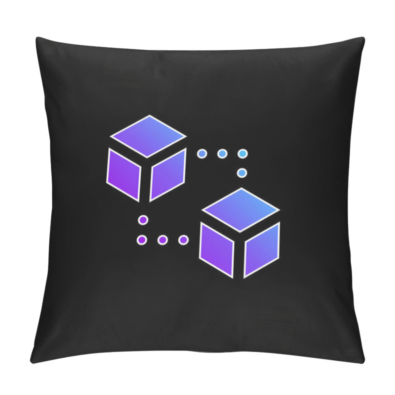 Personality  Blocks Blue Gradient Vector Icon Pillow Covers