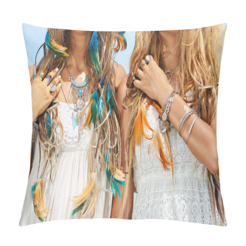 Personality  Attractive Boho Girls Close Up Pillow Covers