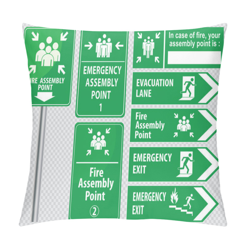 Personality  Set Of Emergency Exit Signs Pillow Covers