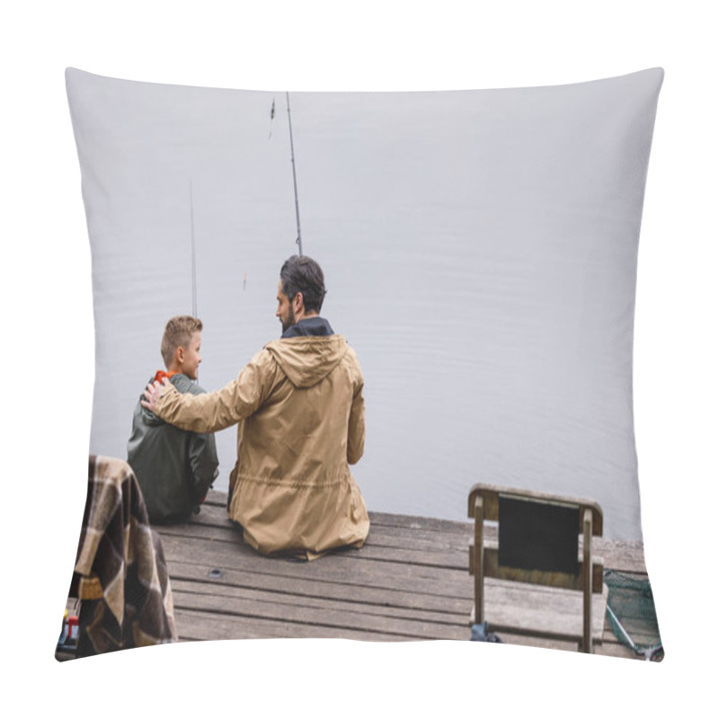 Personality  Father And Son Fishing Together Pillow Covers