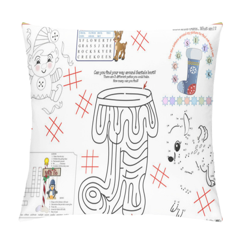 Personality  Placemat Christmas Printable Activity Sheet 8 Pillow Covers