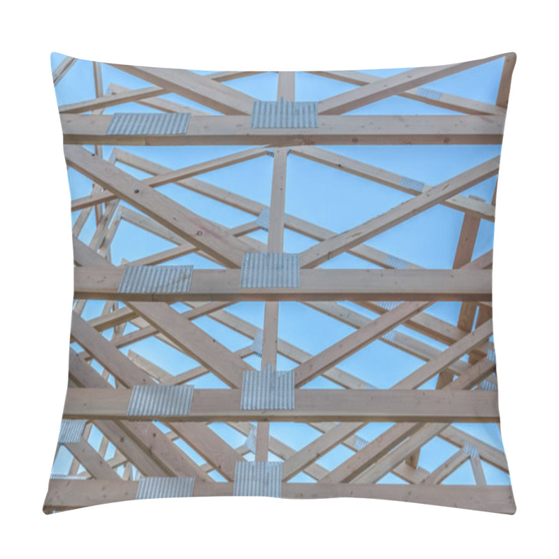 Personality  The Horizontal Beams Of A Wooden Building Pillow Covers