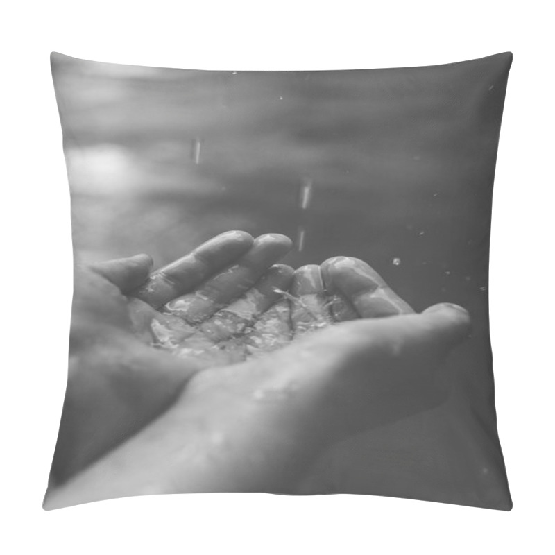 Personality  Hands Catching Water Drops Pillow Covers