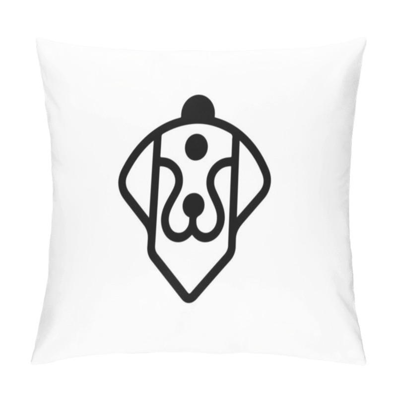 Personality  Minimalist Lines Outline The Dog Logo Design Icon Symbol Vector Illustration. Pillow Covers