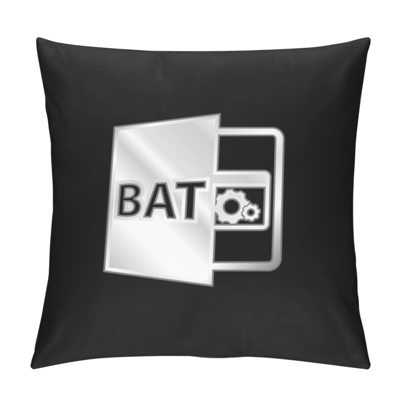 Personality  Bat File Format Symbol Silver Plated Metallic Icon Pillow Covers