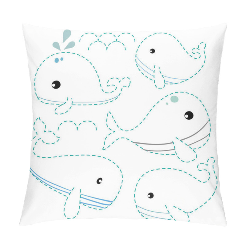 Personality  Whale Worksheet Vector Design, Animals Artwork Vector Design Pillow Covers