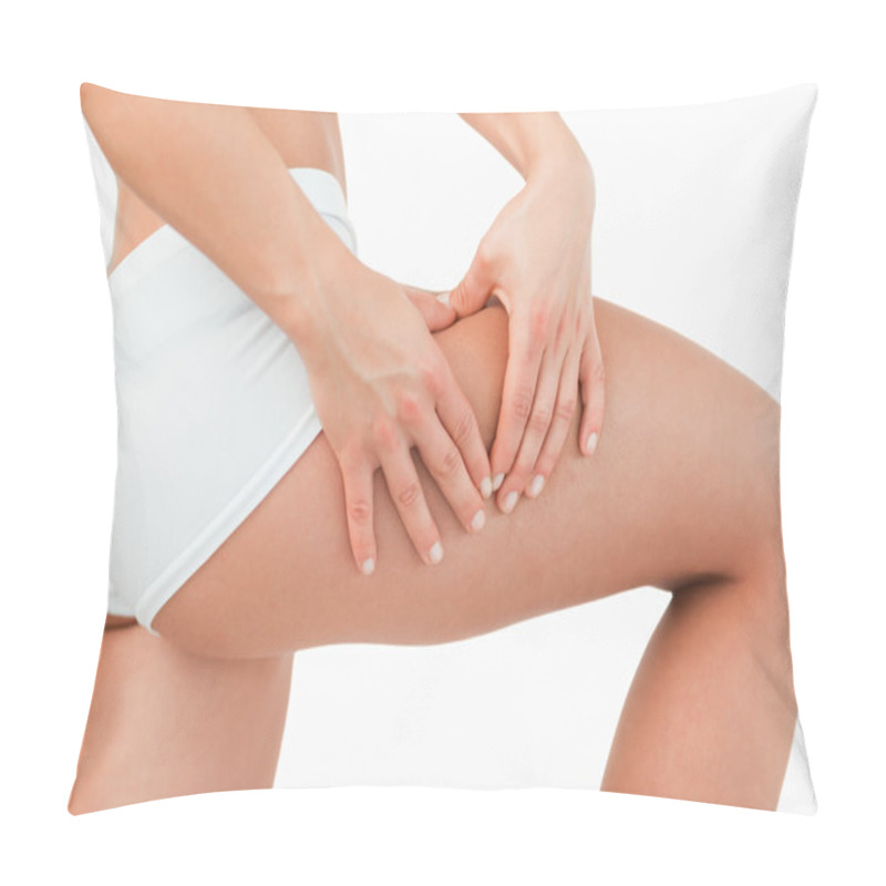 Personality  Woman Touching Her Thigh Pillow Covers