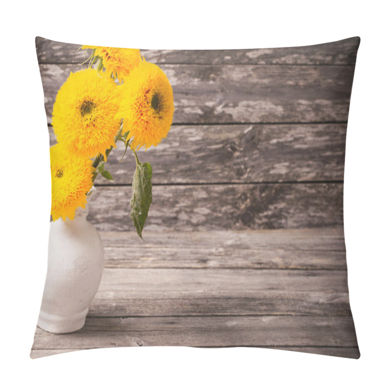 Personality  Still Life With Sunflowers On Wooden Background Pillow Covers