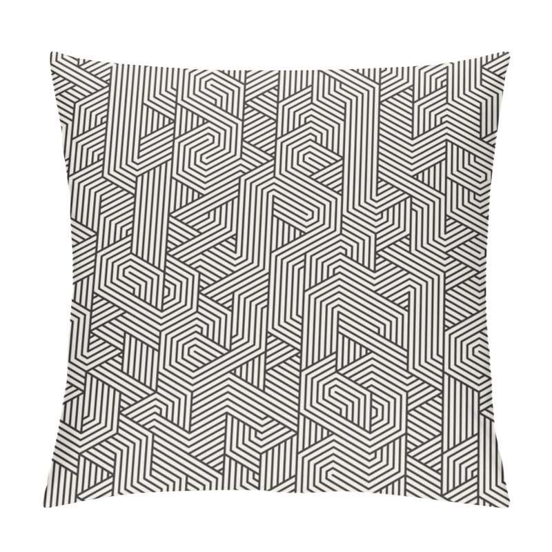 Personality  Vector Seamless Black And White Irregular Triangle Lines Geometric Pattern Pillow Covers