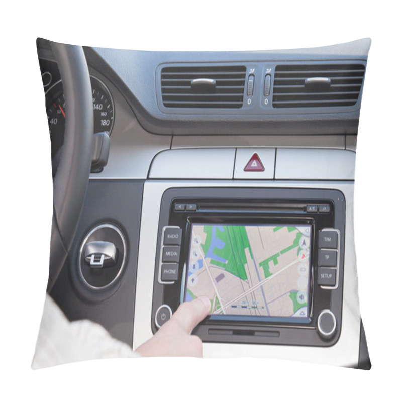 Personality  GPS Navigation In Modern Car Pillow Covers