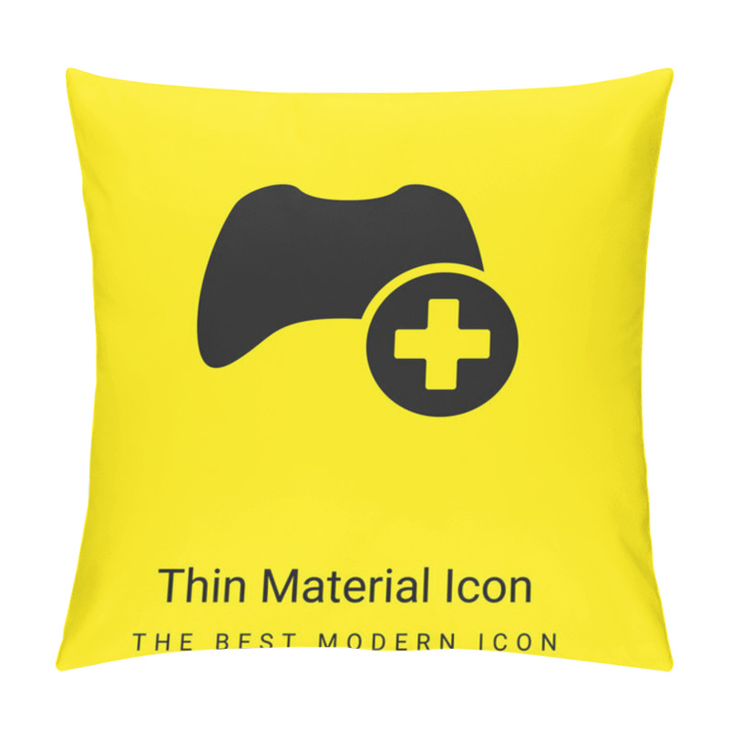 Personality  Add Control Interface Symbol Minimal Bright Yellow Material Icon Pillow Covers