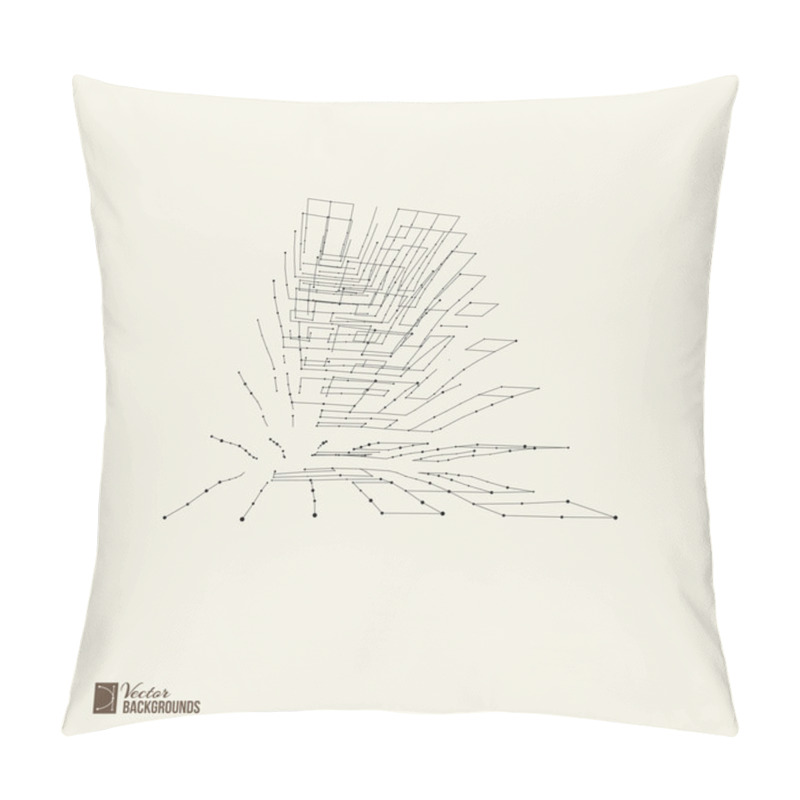 Personality  Abstract Wireframe With Dots And Lines. Pillow Covers