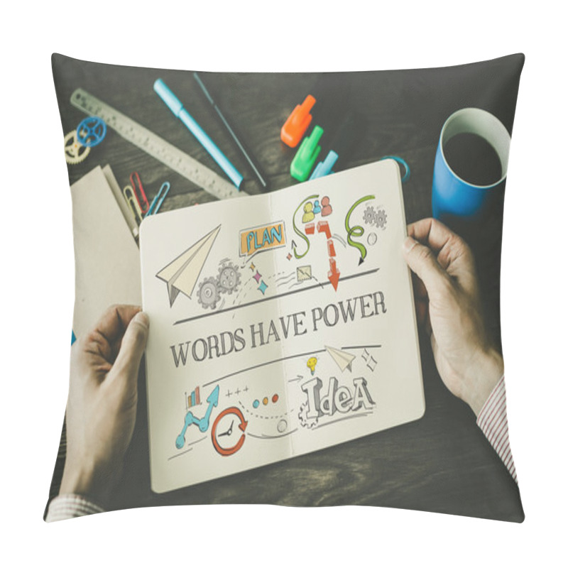 Personality  WORDS HAVE POWER Sketch On Notebook Pillow Covers