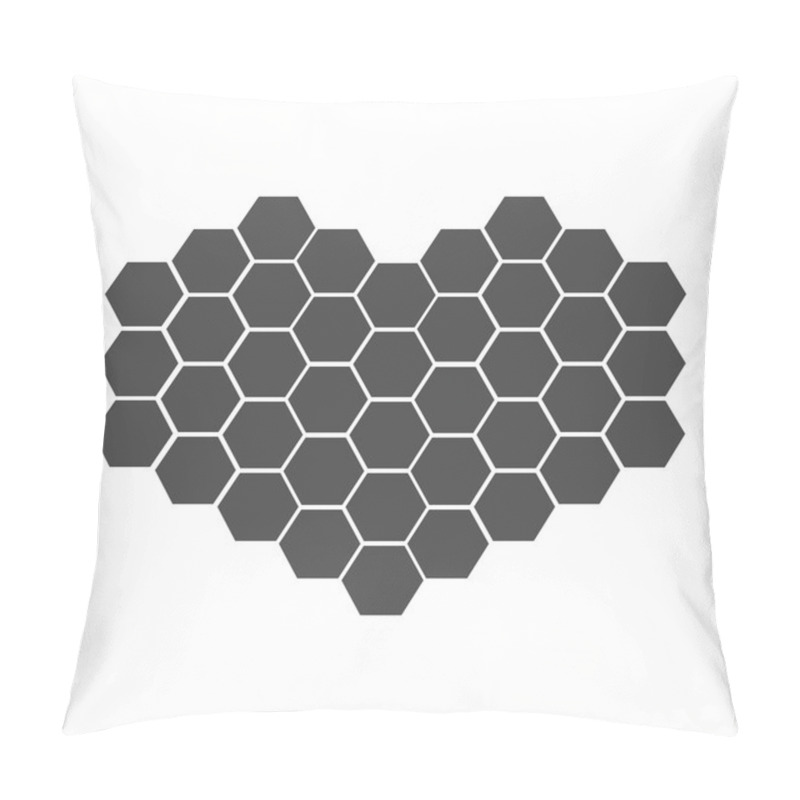 Personality  Black Honeycomb Set In Shape Of Heart. Pillow Covers